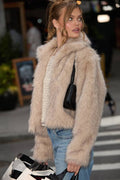 Jensen Light Beige Faux Fur Coat